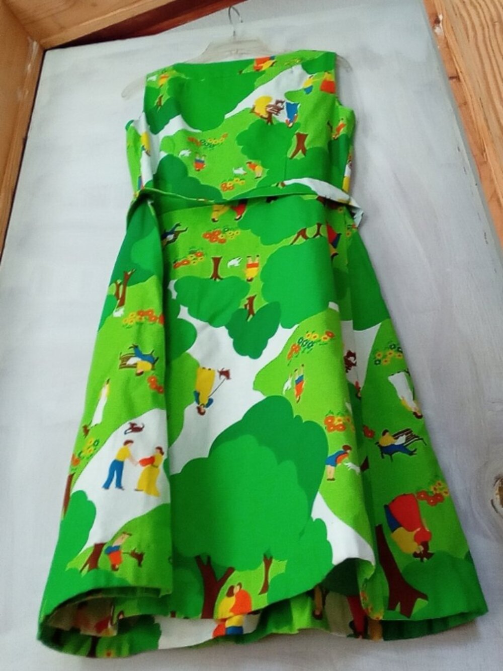 Rare Unworn 1950s/1960s Malia Honolulu Park Novelty Print Dress - Mint NOS - Picture 2 of 13